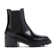 Tod's Svarta Läder Ankelboots Black, Dam