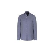 Moorer Linne Slim Fit Skjorta med Mjuk Krage Blue, Herr