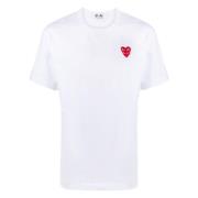 Comme des Garçons Play Stickad T-shirt för män White, Herr