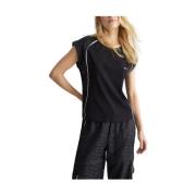 Liu Jo Svart T-shirt Chic Logo Detalj Black, Dam