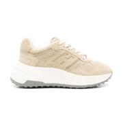 Hogan Beige Sneakers med Paneldesign och Rund Tå Beige, Dam