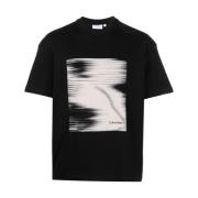 Calvin Klein Herr Grafiskt Tryck Svart Tee Black, Herr