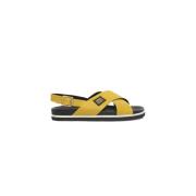 Cerruti 1881 Dam Läder Plattforms Sandaler Yellow, Dam