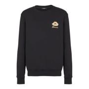 Balmain Sweatshirt med Balmain Kiss-tryck Black, Herr