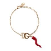 Dolce & Gabbana Guld Croissant Charm Armband Yellow, Dam