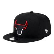 New Era Svart Bulls Split Logo Keps Black, Herr