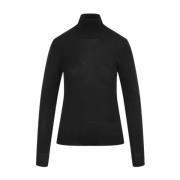 Saint Laurent Svart Turtleneck Tröja Black, Dam