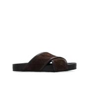 Bottega Veneta Korsad Lädersandal Brown, Herr