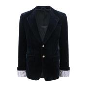 Gucci Blå Sammet Blazer Elegant Stilfull Män Blue, Herr