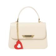 Moschino Ivory Handväska med Guld Detaljer Beige, Dam