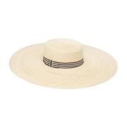 Nina Ricci Vit Straw Capeline Hat White, Dam