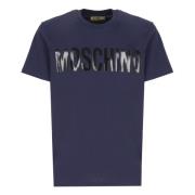 Moschino Blå Bomull Crew Neck T-shirt Blue, Herr