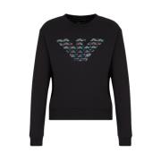 Emporio Armani Rundhalsad sweatshirt Black, Dam