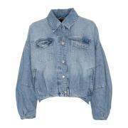 Drykorn Bomber Style Denim Jacka Blue, Dam