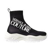 Versace Jeans Couture Stickade+Belagda Hiker Sneakers Black, Dam