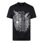 Philipp Plein Rhinestone Tattoo T-Shirt Black, Herr