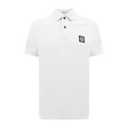 Stone Island Vit Polotröja Broderad Logotyp White, Herr