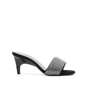 The Attico Silver Crystal Embellished Sandaler Black, Dam