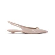 Valentino Garavani Rose VLogo Bold Ballerina Skor Beige, Dam