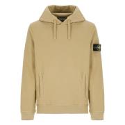 Stone Island Beige Bomullshoodie med Logopatch Beige, Herr