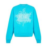 Acne Studios Devil Glow Logo Sweatshirt Fluo Blue Blue, Herr