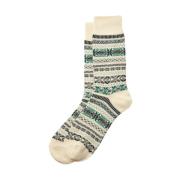 RoToTo Fair Isle Jacquard Crew Socks Multicolor, Herr