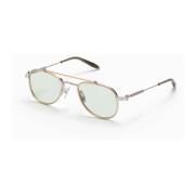 Akoni Innovativa Aviator Glasögon - Silver/Guld/Oliv Yellow, Herr