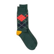 RoToTo Argyle Crew Socks Dark Green/Yellow Multicolor, Unisex