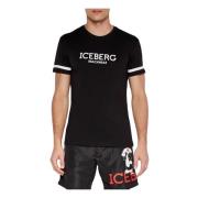 Iceberg Svart Bomull Regular Fit T-shirt Black, Herr