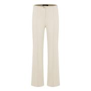 Cambio Flared Leg Elastic Waist Pants White, Dam