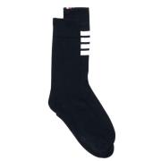 Thom Browne Mid Calf Socks Navy Blue Blue, Herr