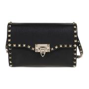 Valentino Garavani Rockstud Liten Axelväska Black, Dam