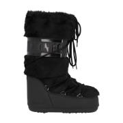 Moon Boot Ikon Faux Fur Nylon Stövlar Black, Dam