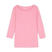 Majestic Filatures Boat Neck T-Shirt i Candy Pink Pink, Dam