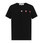 Comme des Garçons Play Tryckt T-shirt Black, Herr