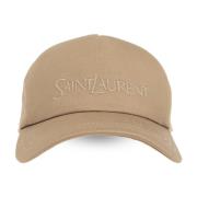 Saint Laurent Basebollkeps med logotyp Beige, Herr