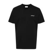 Off White Svart Bomull T-shirt med Logodetalj Black, Herr