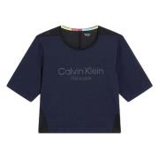 Calvin Klein Wo-Ss T-Shirt (Boxy) T-shirt Blue, Dam