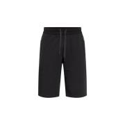 Dolce & Gabbana Svarta Bomullslogotyp Elastiska Midjeshorts Black, Her...