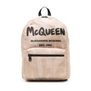 Alexander McQueen Grafiskt Tryck Logo Ryggsäck Rosa Pink, Herr