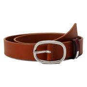 Tommy Jeans Oval 3.0 Bälte Brown, Dam