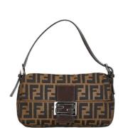 Fendi Vintage Pre-owned Canvas axelremsvskor Brown, Dam