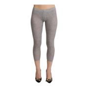 Ermanno Scervino Grå Slim-Fit Cropped Leggings Gray, Dam