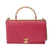 Chanel Vintage Pre-owned Laeder axelremsvskor Pink, Dam