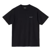 Carhartt Wip Svart Script Broderi T-Shirt Black, Herr