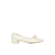 MM6 Maison Margiela Ivory Läder Ballet Flats Beige, Dam