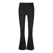 7 For All Mankind Svarta Bootcut Jeans, Elegant Modern Stil Black, Dam