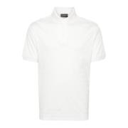 Emporio Armani Jacquard Logo Polo Kortärmad Skjorta White, Herr