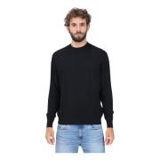 Armani Exchange Svart Geometrisk Crewneck Tröja Black, Herr