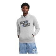 Jack & Jones Logotipo Hoodie Gray, Herr